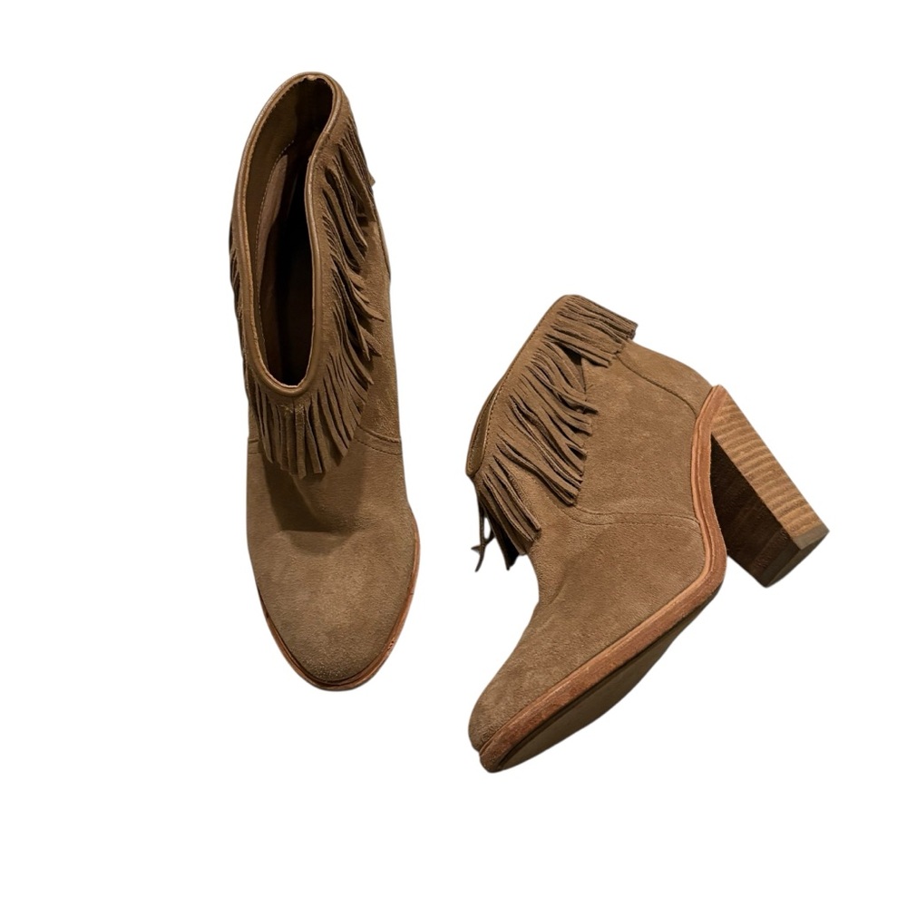 JOlE Loren Fringe Suede Leather Ankle Booties, Sz 37 - Picture 3 of 15